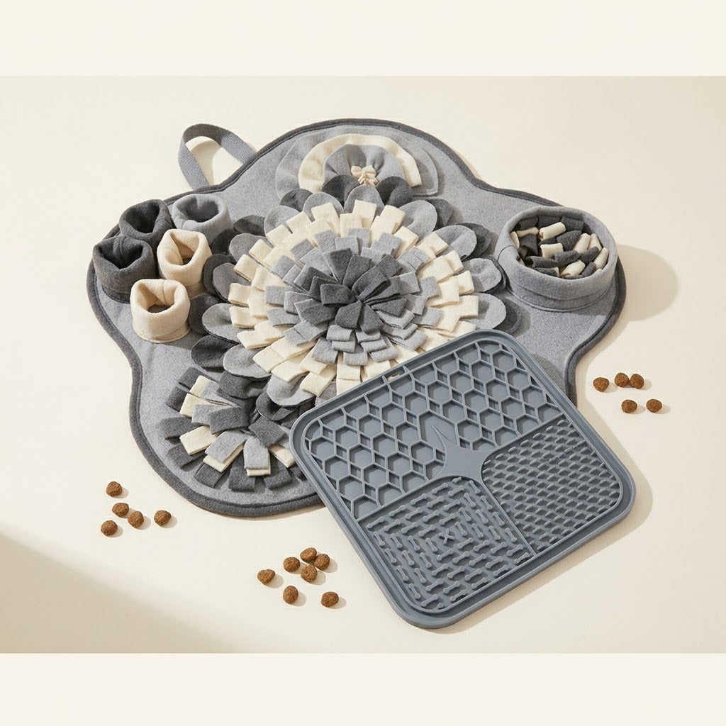 Duo Tapis de Fouille + Tapis de Léchage – Le Duo Anti-Stress